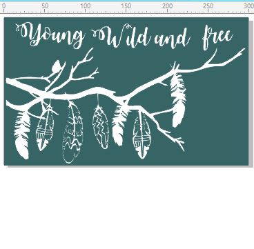 Young wild and free  300 x 180mm